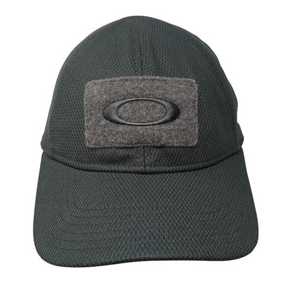 Oakley Fitted Baseball Cap Gray Large Embroidered A-Flex 6 Panel Polyester - Picture 1 of 9